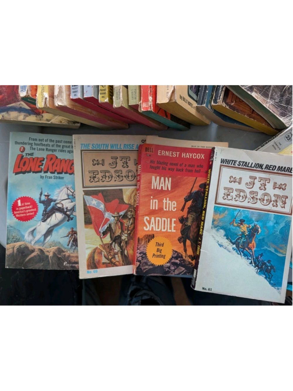Vtg Western Paperback Book Lot 23 Cowboy Pulp J.T. Edson Peter Field 1950s-70s